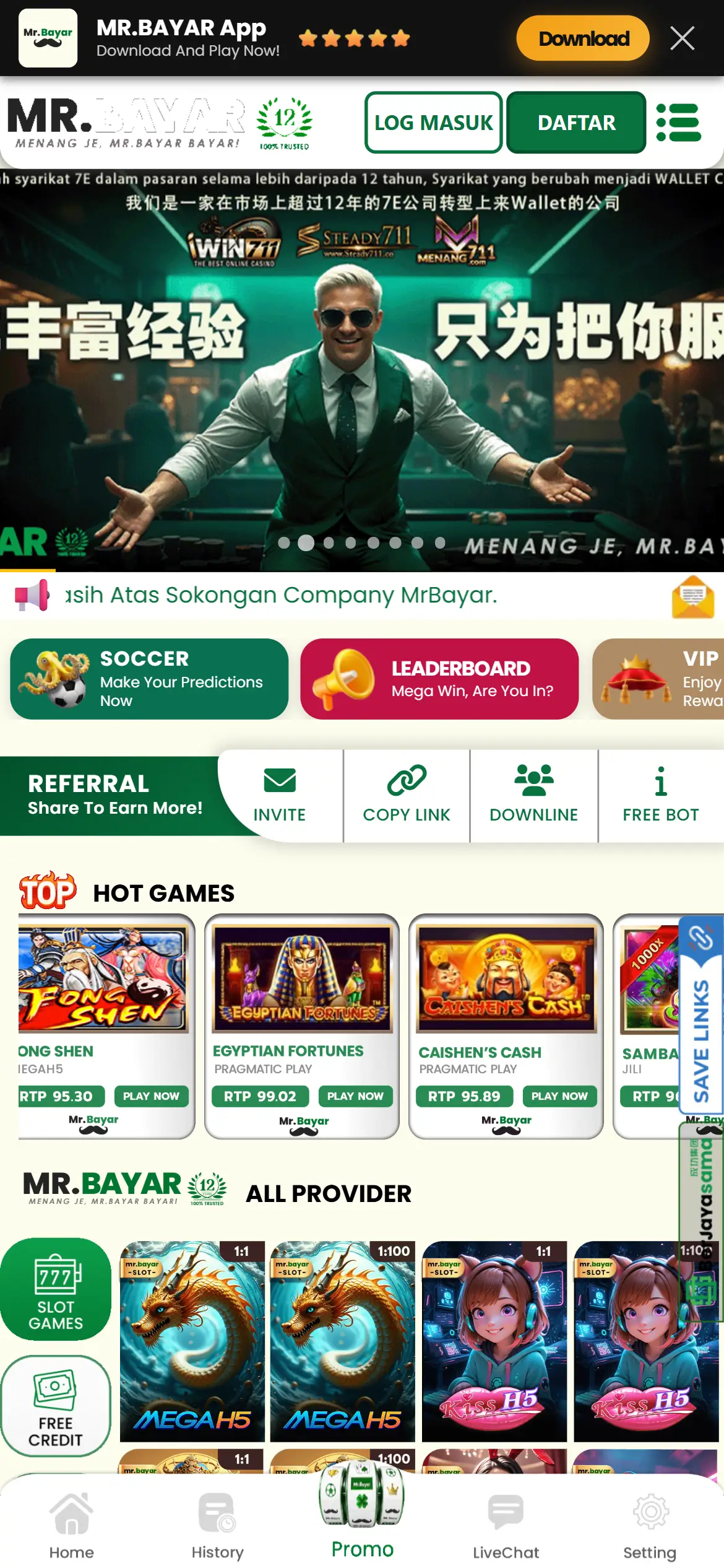 MrBayar Homepage Overview